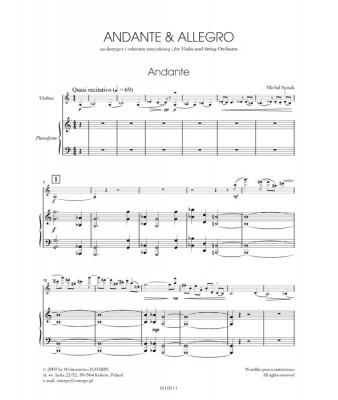 SPISAK, Michał - Andante i Allegro (wyciąg fortepianowy)